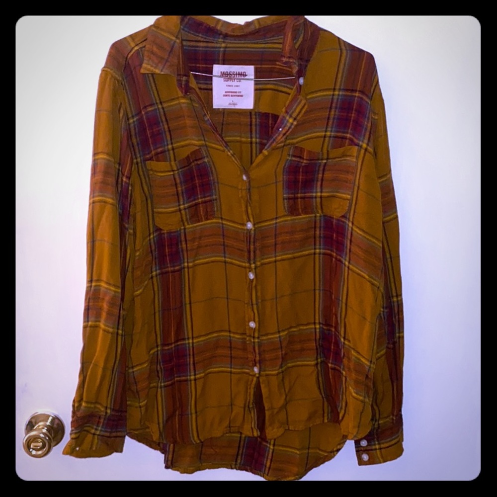 Yellow Boyfriend Fit Flannel